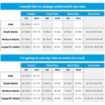 white water size chart tables white water hard shell dry robe