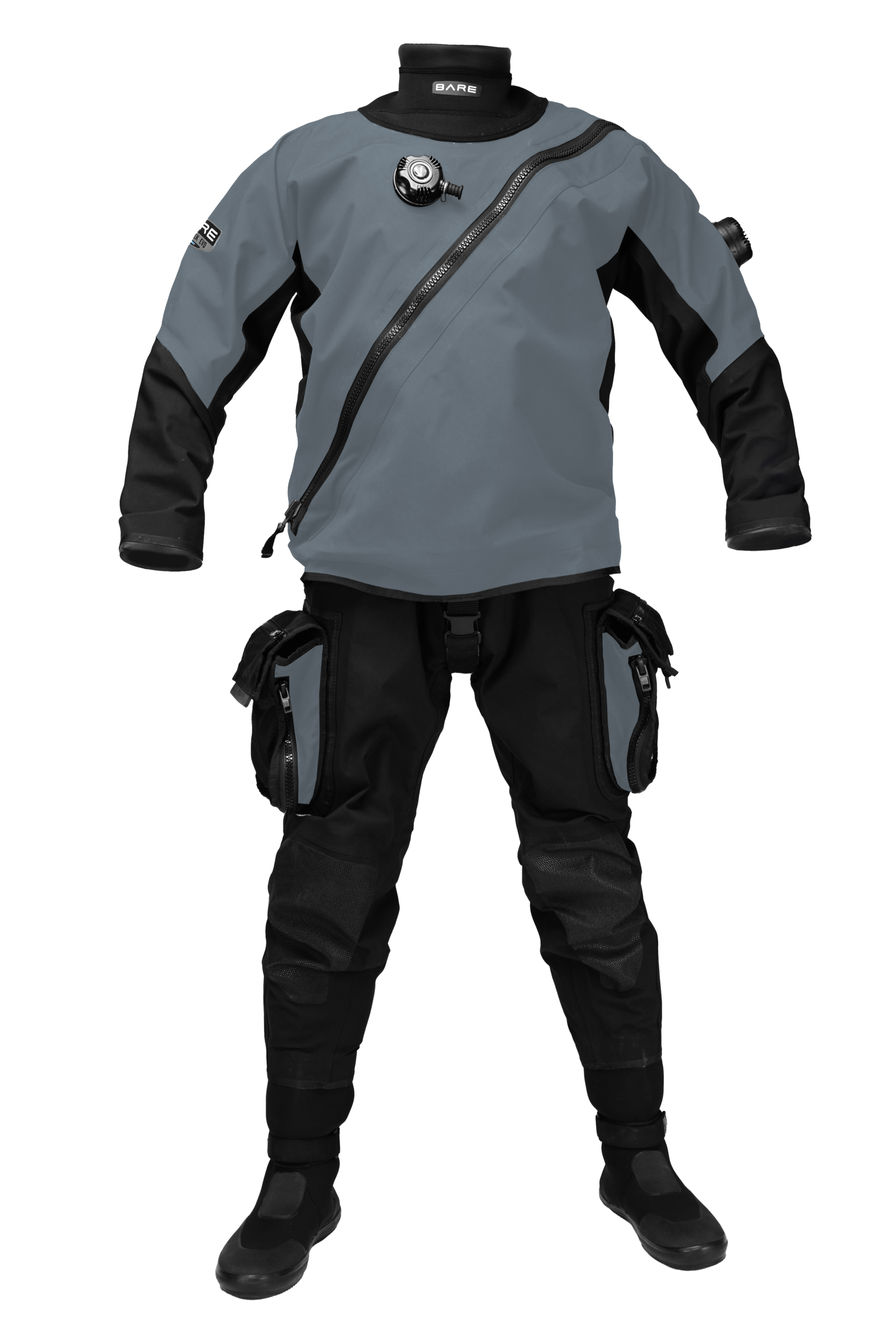 aqua trek evo tech dry product front updated grey scaled bare aqua trek evo dry drysuit