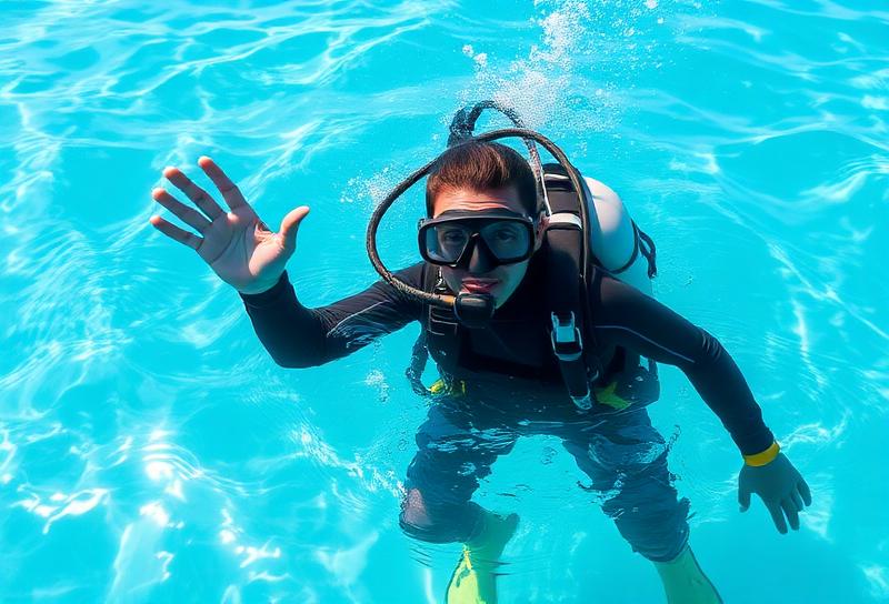 Beginner scuba diver